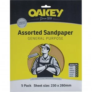 image of Oakey Glasspaper Sandpaper 3 Pack of 25