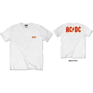 Image of AC/DC - Logo Mens XX-Large T-Shirt - White