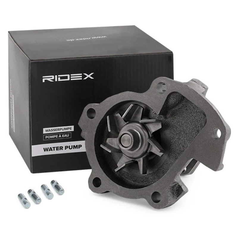 Image of RIDEX 1260W0154 Water pump without belt pulley, for V-ribbed belt use, with gasket/seal Water Pump (1260)