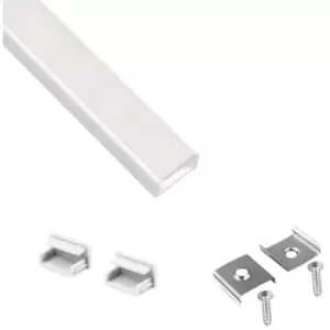 image of Moderix - Aluminium Surface Profile 2M For LED Light Strip With Opal Cover - Colour White - Pack of 1