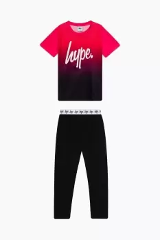 Image of Fade Script T-Shirt And Leggings Set