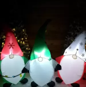 Image of 1.8m Indoor Outdoor LED Inflatable Trio of Gonks Gnomes Christmas Decoration
