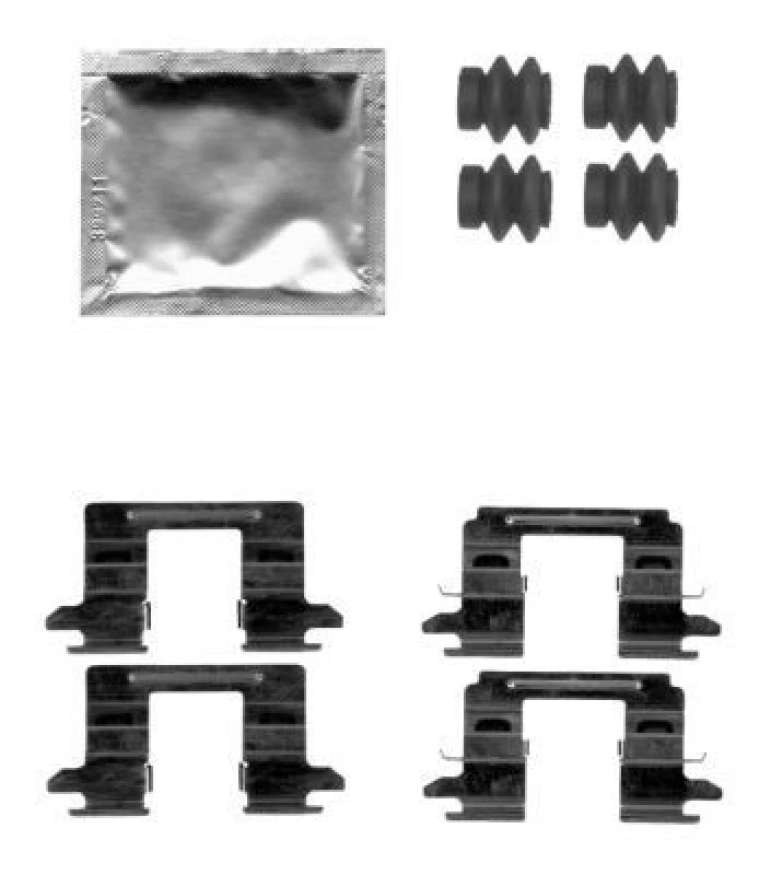 Image of HELLA Brake pad fitting kit HELLA 8DZ 355 205-201