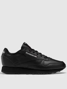 image of Reebok Classic Leather Womens, Cblack/Cblack/Pugry5, size: 4, Female, Trainers, GY0960