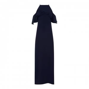 Image of Marina Cold Shoulder Dress - Navy