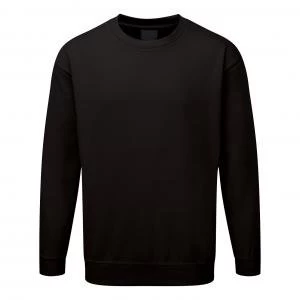 image of SuperTouch XXXL Sweatshirt PolyesterCotton Fabric with Crew Neck Black