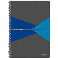 image of LEITZ Office Wirebound Notebook A4 Ruled Cardboard Blue Perforated Pack of 5