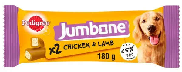 image of Pedigree Jumbone Medium Dog Treats Chicken and Lamb 90g