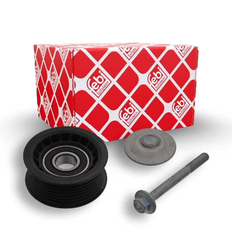 Image of FEBI BILSTEIN 37699 Idler Pulley with screw Plastic Deflection/Guide Pulley,v-ribbed belt (312)