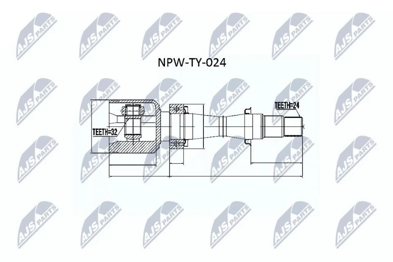 Image of NTY CV joint kit NTY NPW-TY-024
