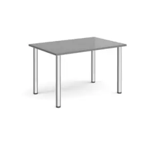 image of Rectangular chrome radial leg meeting table 1200mm x 800mm - onyx grey