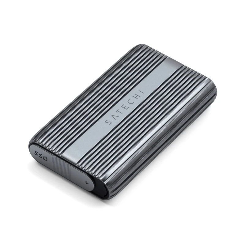 Image of Satechi USB4 NVMe SSD Pro SSD enclosure Grey. Transparent