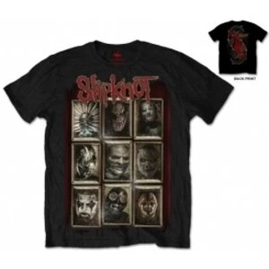 image of Slipknot New Masks Mens Blk T Shirt Large