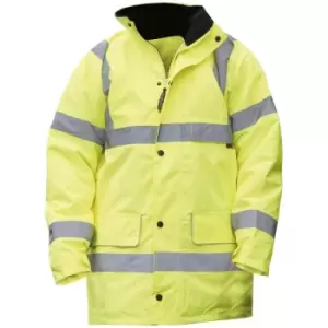 Image of Warrior Mens Nevada High Visibility Safety Jacket (3XL) (Fluorescent Yellow) - Fluorescent Yellow
