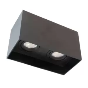 image of Clark Double Spotlight 2xGU10 Surface Mounted Black