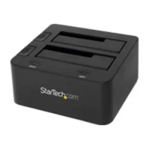 image of StarTech USB 3.0 eSATA Dual Hard Drive Docking Station with UASP for 2.5 3.5" SATA SSD HDD SATA 6 Gbps