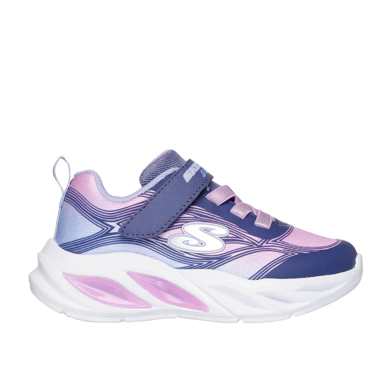 Image of Skechers Kids Cosmic Glow Leather Light Up Trainers Purple female C5 (22)