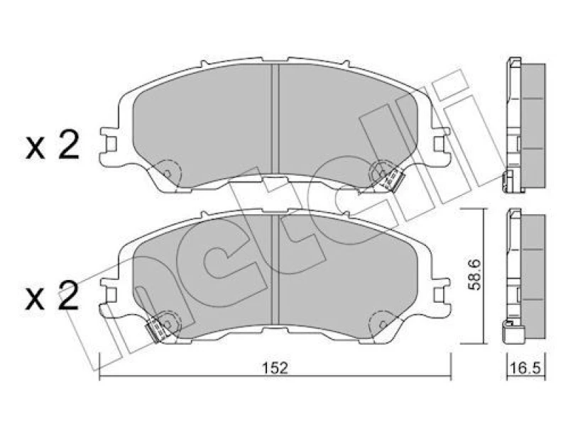 Image of METELLI Brake pad set METELLI 22-1450-0