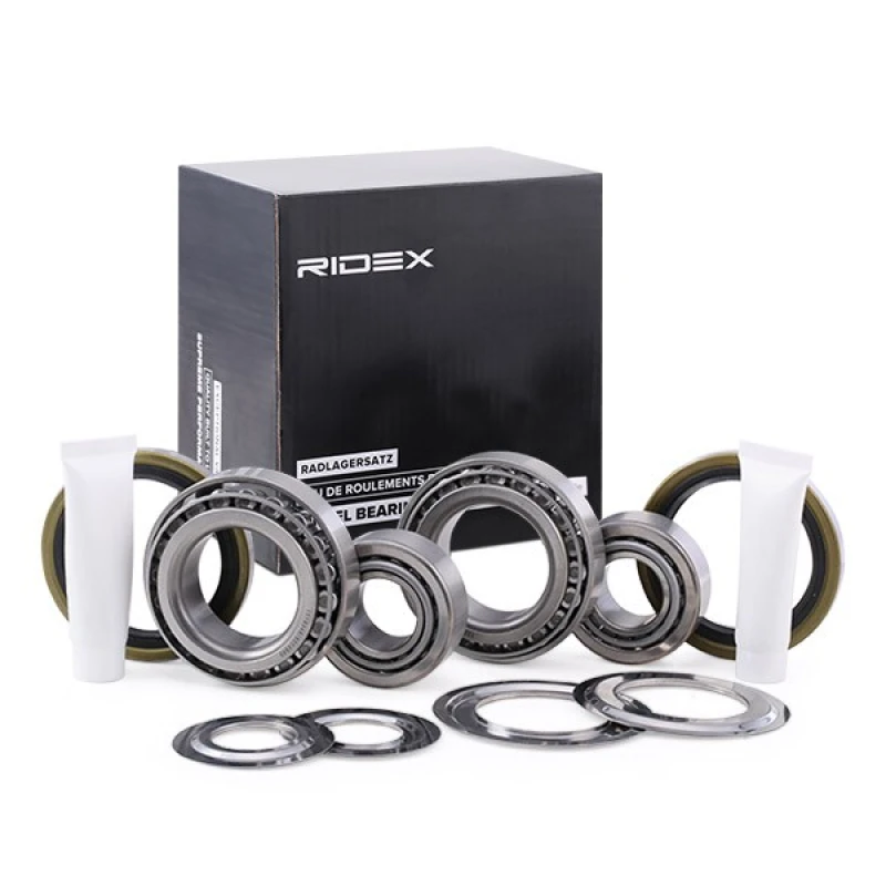 Image of RIDEX 654W1119 Wheel bearing kit Front axle both sides, Contains two wheel bearing sets Wheel Bearing Kit (654)