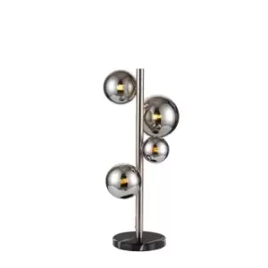 image of Marshall Table Lamp, 4 Light G9, Satin Nickel, Chrome Plated Glass