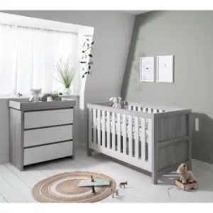 Image of Tutti Bambini Modena 2 Piece Room Set Grey Ash/White