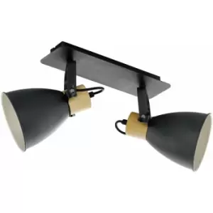 Image of Loops - Flush Ceiling Light Colour Anthracite Cream White Brown Shade Bulb E27 2x40W