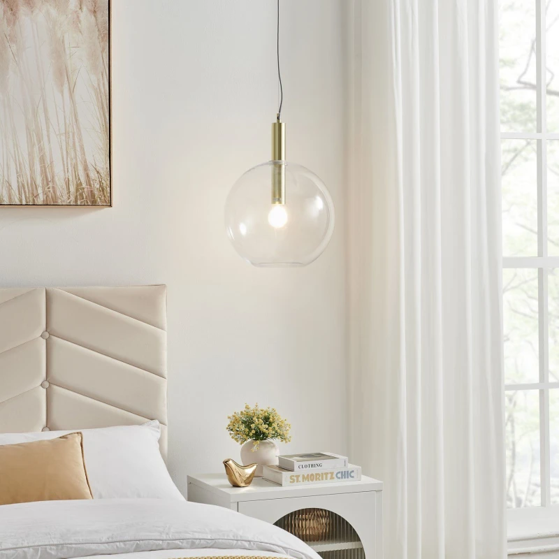Image of FurnitureboxUK FurnitureboxUK Emily Brass and Smoked Glass Pendant Ceiling Light in Bronze Bronze One Size Unisex 5060661186401