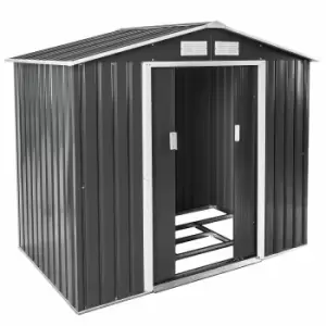 image of Tectake Shed With Saddle Roof Grey