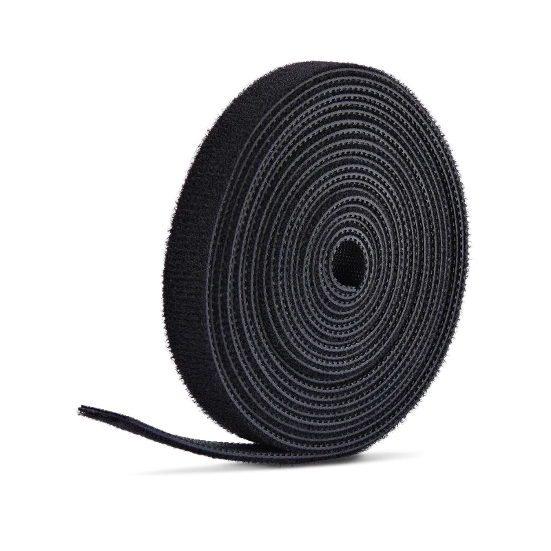 Image of StarTech.com StarTech.com 75ft (22.8m) Hook and Loop Roll, 0.5" Wide, Black, Cut-to-Size Reusable Cable Ties, Fastener Tape, Adjustable Fabric Wraps,