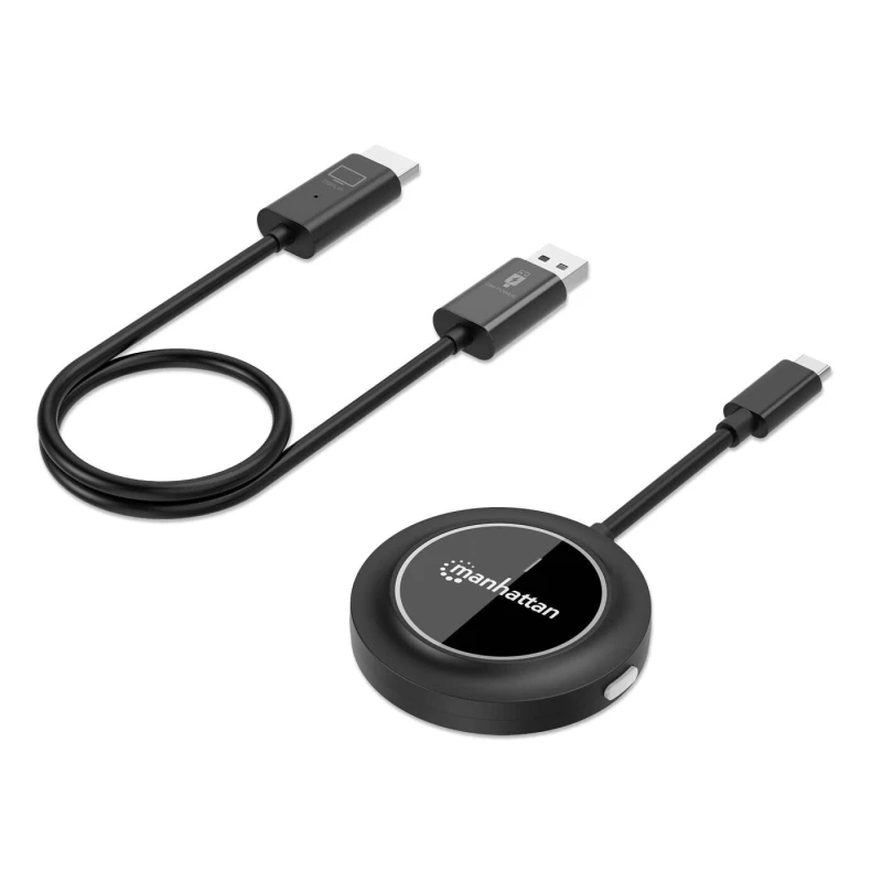 Image of Manhattan Manhattan 1080p Wireless HDMI Display Presentation Kit, 2 Piece Set with HDMI Receiver and USB-C Transmitter Dongle to Wirelessly Display a