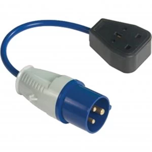 image of Faithfull Fly Lead Single Socket Converts 16 amp to 240v 3 Pin Socket