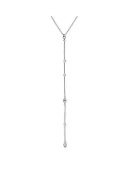 Image of Hot Diamonds Tender Waterfall Marquise Statement Necklace, Silver, Women