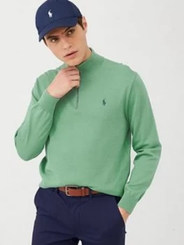 Image of Polo Ralph Lauren Golf Pima Half Zip Knitted Jumper - Green