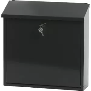 image of Letter box, with folding sloped roof, HxWxD 370 x 370 x 115 mm, sheet steel, powder coated, charcoal 7016