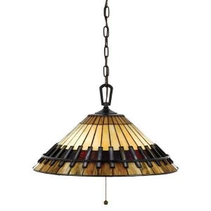 Image of 3 Light Tiffany Ceiling Pendant Vintage Bronze, E27
