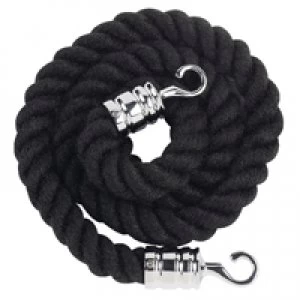 image of Albion Black Rope 25x1500mm With Chrome Hooks VERRS-CLRP-CHBL