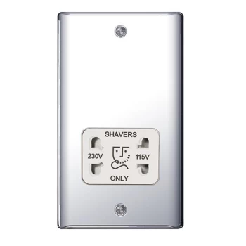 Image of BG Nexus Metal Polished Chrome Shaver Socket White Insert - NPC20W