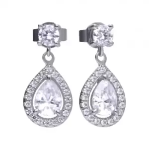 image of Diamonfire Silver White Zirconia Teardrop Shape Earrings E5594