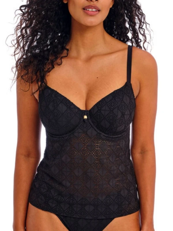 Image of Freya Womens Nomad Nights Tankini Top in Black Size: 30G Black Female 30G