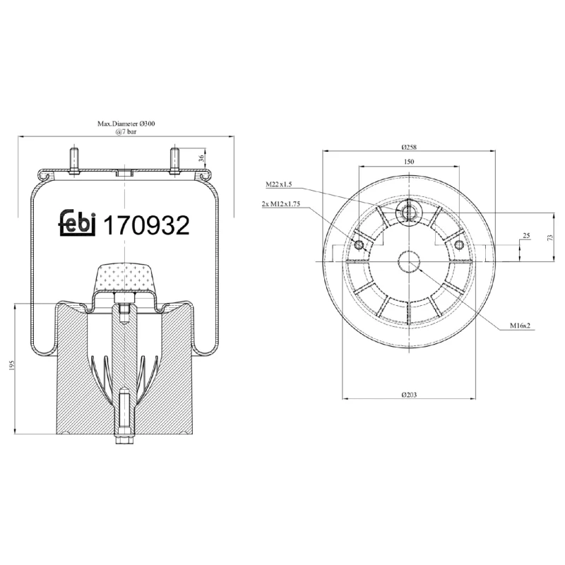 Image of FEBI BILSTEIN 170932 Boot, air suspension Boot,air suspension (324)