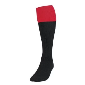 Image of Precision Turnover Football Socks Black/Red UK Size 7-11