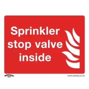 image of Sealey Rigid Plastic Sprinkler Stop Valve Sign Pack of 10 200mm 150mm Standard