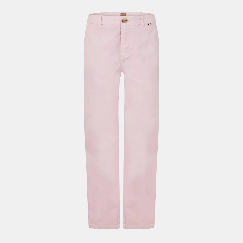 Image of Boss Womens Tachini2 Chino Trousers, Chino Style Pastel Pink female 4 (XXS)