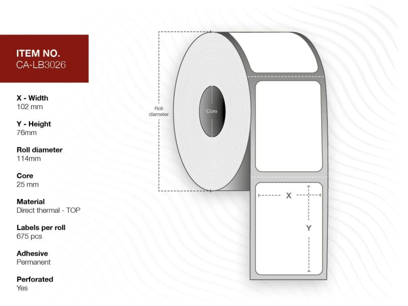 Image of Capture CA-LB3026 printer label White