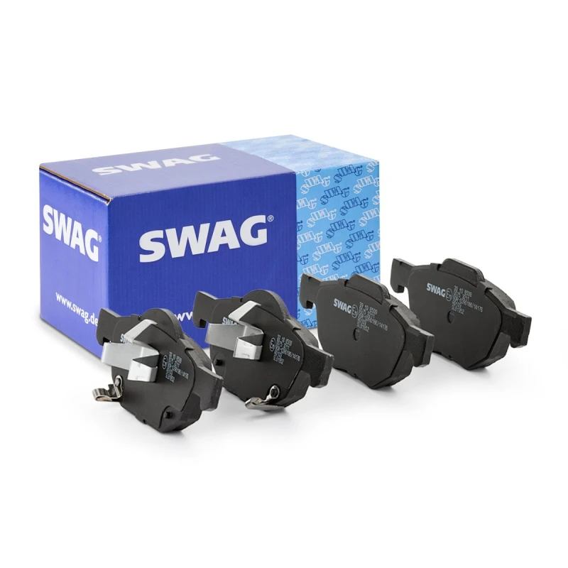 Image of SWAG 33 10 6509 Brake pad set Front Axle, with acoustic wear warning, with anti-squeak plate Brake Pad Set,disc brake (402)