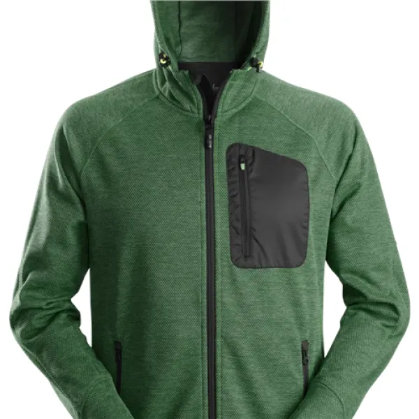 Snickers FlexiWork Fleece Hoodie - Forest Green/Black - XS