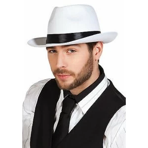 image of Mafia Mens Hat Fancy Dress One Size (White)