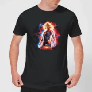 Image of Captain Marvel Poster Mens T-Shirt - Black