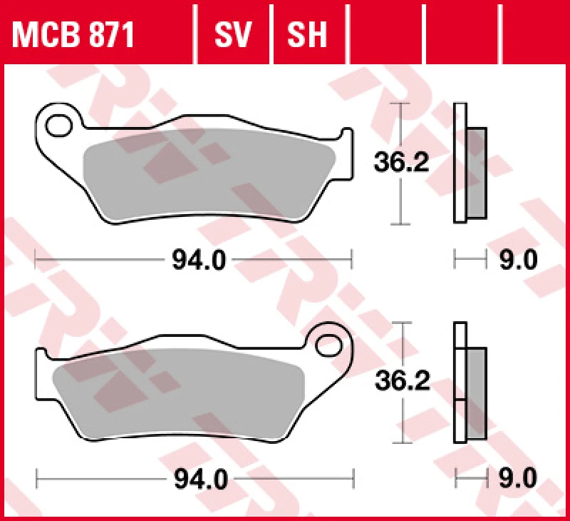 Image of TRW Lucas Sintered lining MCB871SV