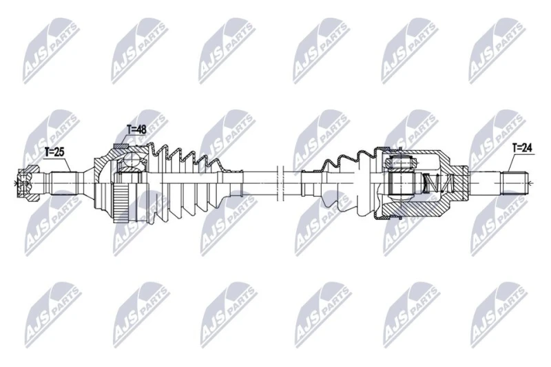 Image of NTY NPW-CT-165 Drive shaft Manual Transmission, Front Axle Left Drive Shaft (13)